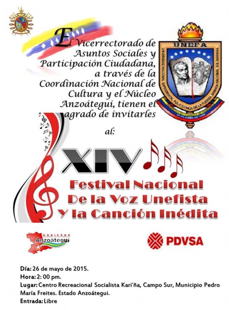 Invitación Festival de la Voz. Zona 2