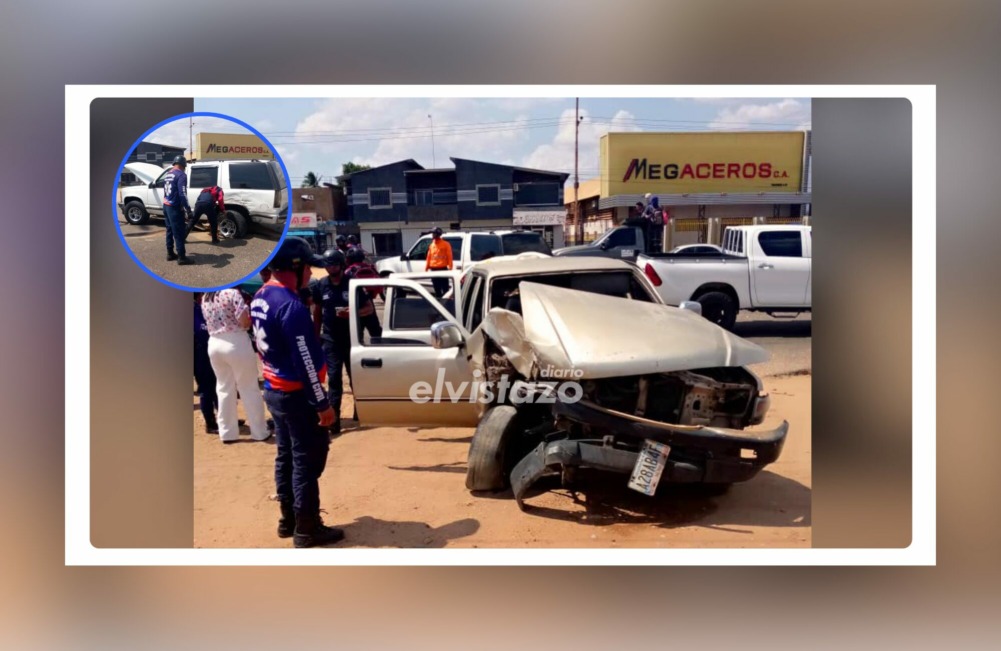 Tres personas lesionadas deja colisión de Grand Blazer y pick up en la Av. Jesús Subero