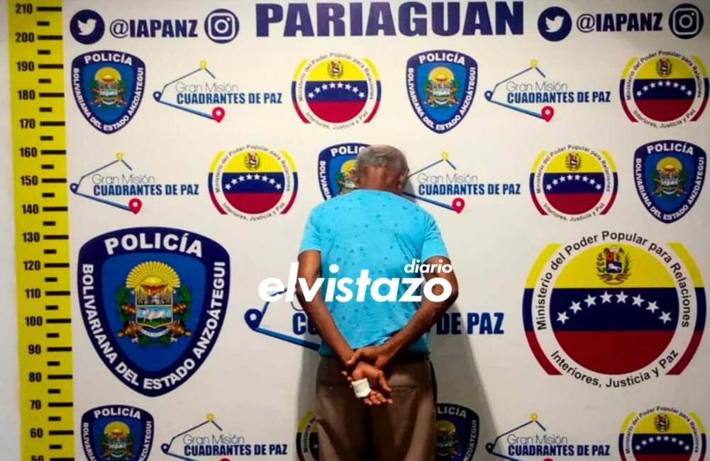 Señor de 77 años detenido en Anzoátegui por agredir a su esposa y escupir a los funcionarios policiales