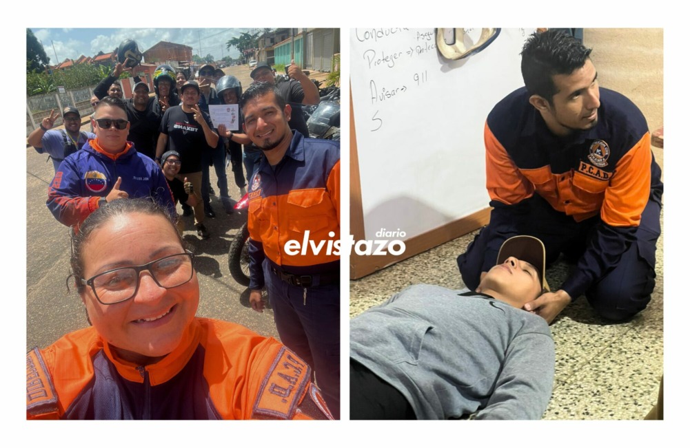 Protección Civil Guanipa brindó capacitación en primeros auxilios a organización de motorizados de la zona sur de Anzoátegui