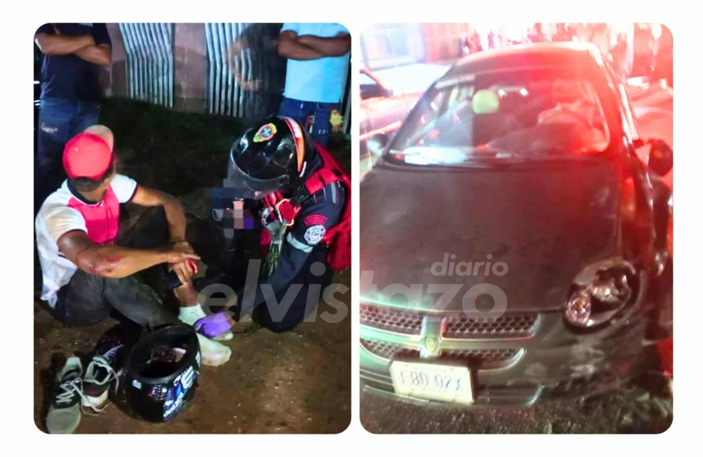 Dos motorizados lesionados dejó colisión con Neón en la Av. Winston Churchill la noche de este viernes