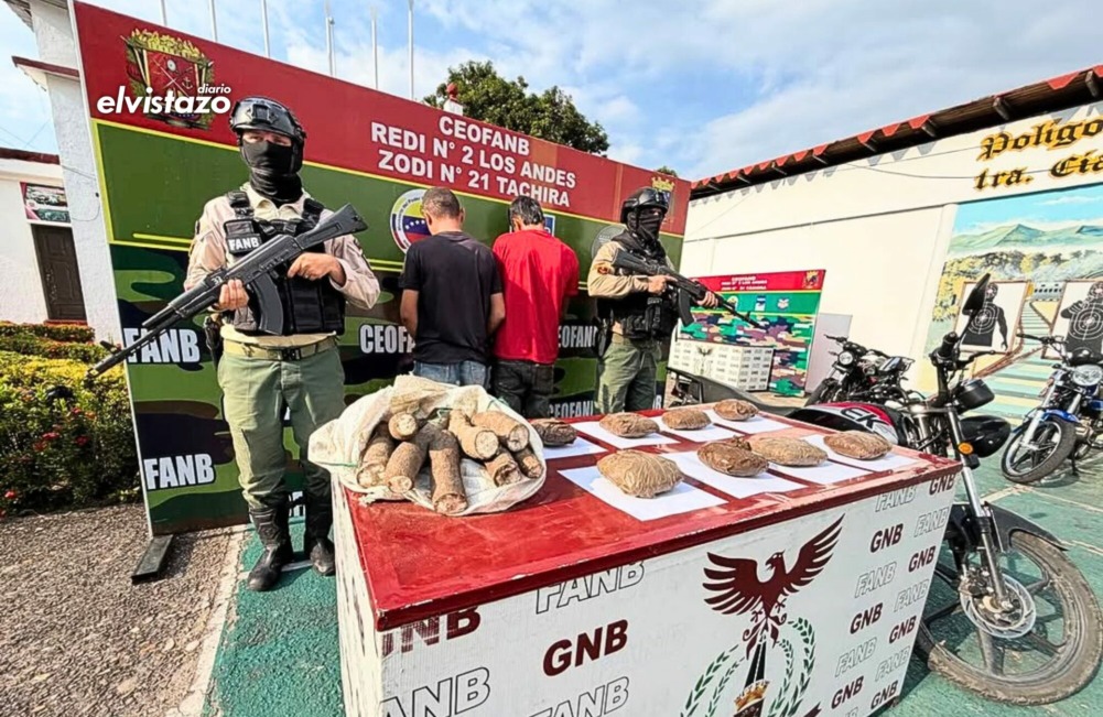 Dos detenidos en Táchira por llevar droga oculta en sacos de Yuca