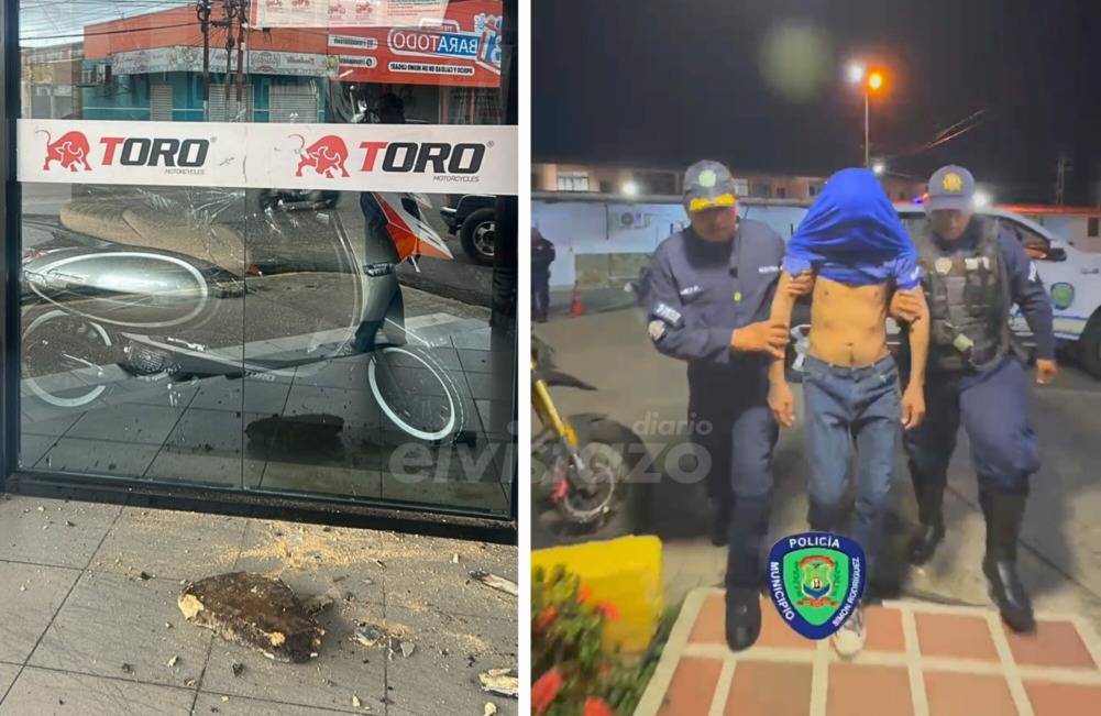 Policía Municipal de El Tigre captura al presunto responsable de causar daños en sucursal de Motos Toro